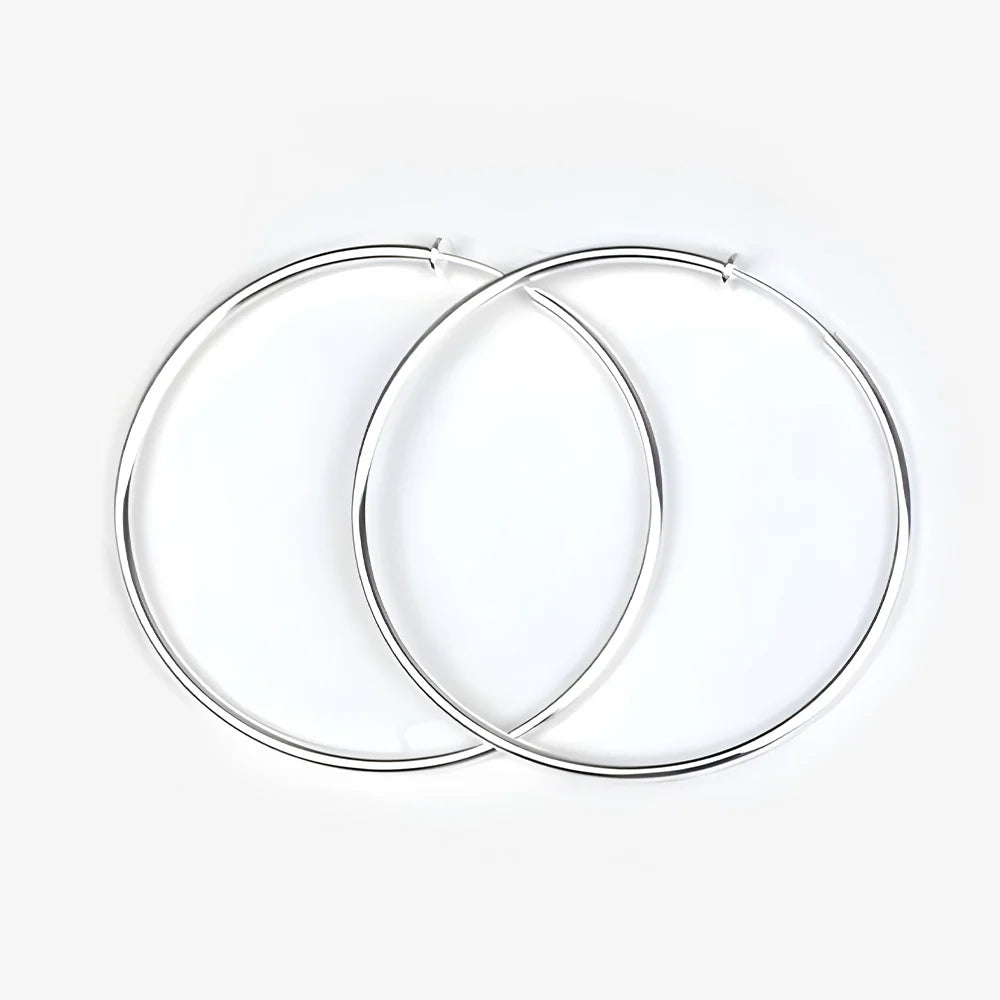 Large Hoop Clip-On Earrings in Silver