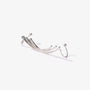 Silver linear contour ear climber earrings angled view on white background