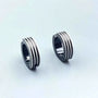 Men's tianium steel clip-on earrings with bold masculine look
