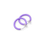Two purple glow-in-the-dark clip on earrings, shown on a plain white background.