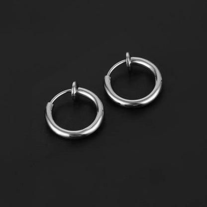 Mini Hoop Clip On Earrings in Silver