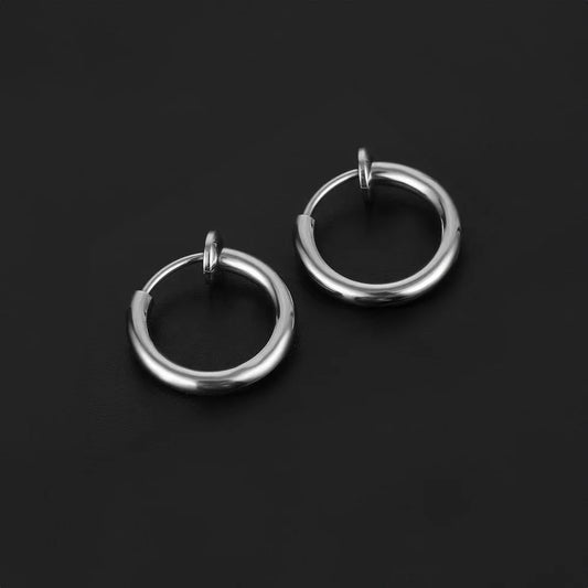 Mini Hoop Clip On Earrings in Silver