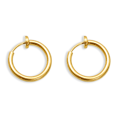 Boucles d'oreilles mini créoles à clip dorées