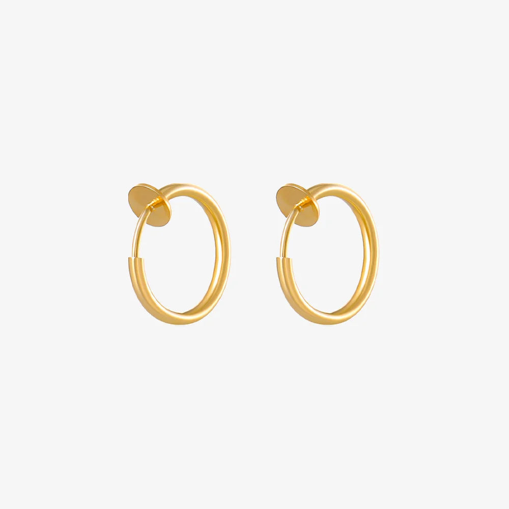 Mini Hoop Clip On Earrings in Gold