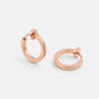 Lightweight and stylish Rose Gold Mini Clip-On Hoop Earrings for women, available in 13mm and 15mm diameter options.