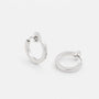 Lightweight and stylish Silver Mini Clip-On Hoop Earrings for men, available in 13mm and 15mm diameter options.