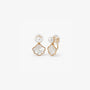 Pair of Pearl and Shell Clip-On Earrings displayed on a soft white surface