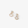 Genuine pearl and shell clip on earrings in gold with white mother-of-pearl flower charms