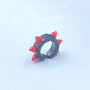 Close-up of titanium steel clip earrings with punk style

