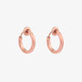 Rose Gold Mini Square Tube Clip-On Hoop Earrings with a warm rose gold plated finish and sliding spring-ring clip design.