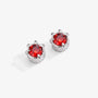 Ruby Dragon Claw Magnetic Stud Earrings in Silver, pair on white background