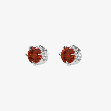 Bold ruby dragon claw magnetic ear studs in silver for men, 9mm diameter