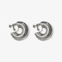 Boucles d'oreilles créoles modernes et élégantes, couleur argent, en alliage de cuivre de haute qualité, avec fermoir à vis robuste. Ces boucles d'oreilles créoles apporteront une touche d'élégance à toutes vos tenues.