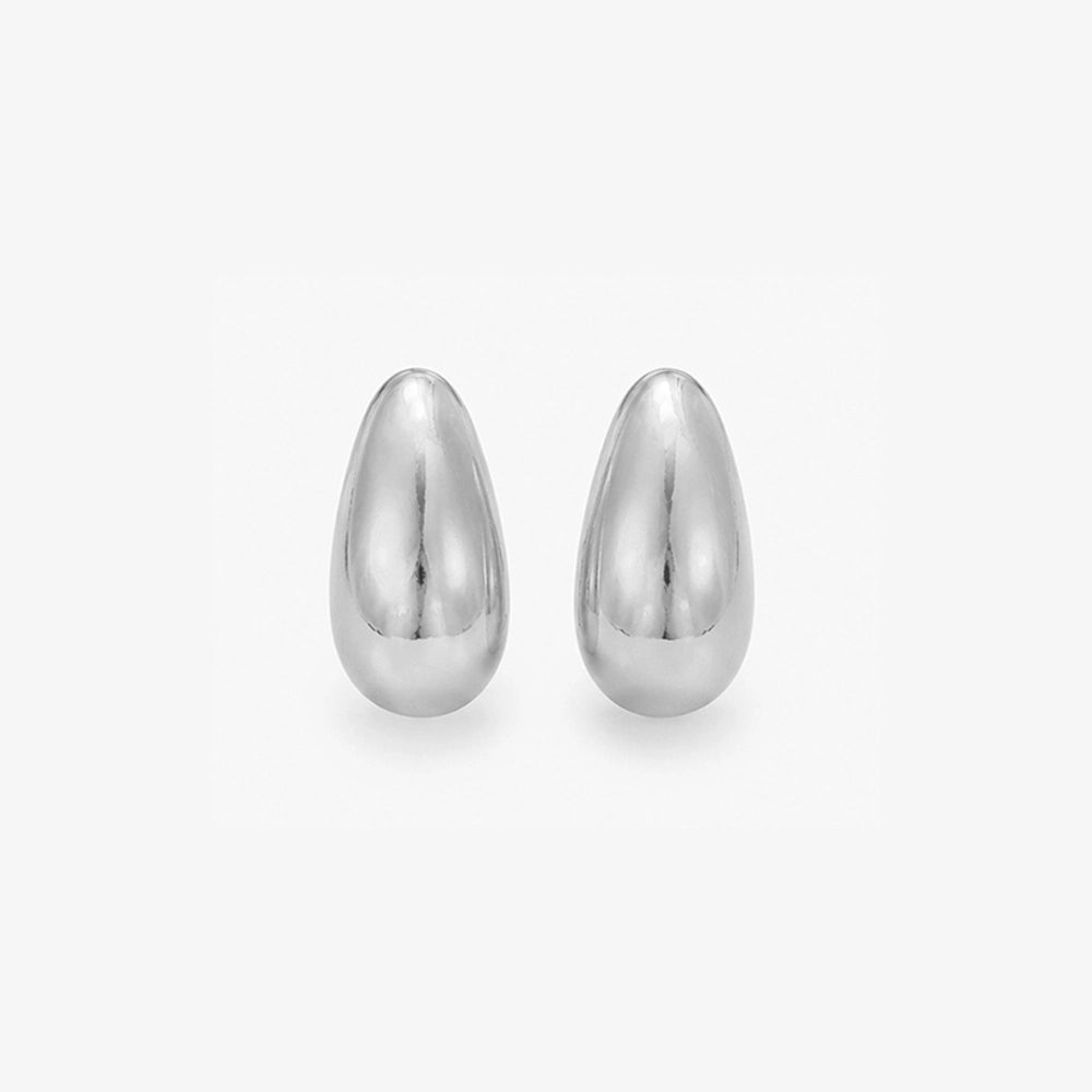 Chunky Drop Clip On Earrings Silver