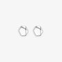 Silver polygon magnetic ear studs for men, crafted from durable stainless steel.