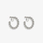 Silver hoop clip-on earrings feature a unique, modern design that elevates your everyday look. Crafted from alloy with a secure screw-back closure for comfortable wear, they're perfect for the office or a night out.