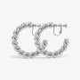 Silver hoop clip-on earrings feature a unique, modern design that elevates your everyday look. Crafted from alloy with a secure screw-back closure for comfortable wear, they're perfect for the office or a night out.