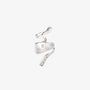 Non-piercing silver snake ear cuff with sparkling zircon stones
