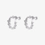 Boucles d'oreilles créoles à clip en zircon argenté à pointes