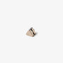 Triangle Magnetic Stud Earrings in Silver angled view on beige background