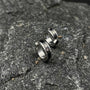 Men clips earrings with bold silver finish and CZ sparkle

