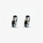 Silver and black men's clip-on earrings with cubic zirconia stone