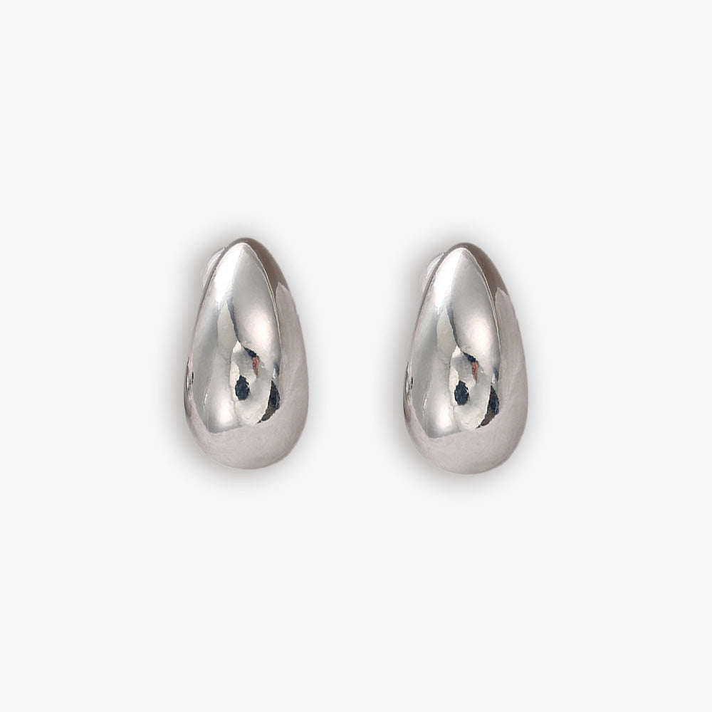 Chunky Drop Clip On Earrings Silver