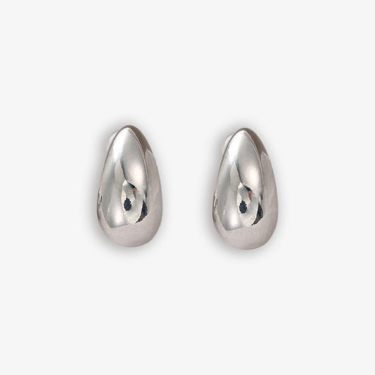 Chunky Drop Clip On Earrings Silver