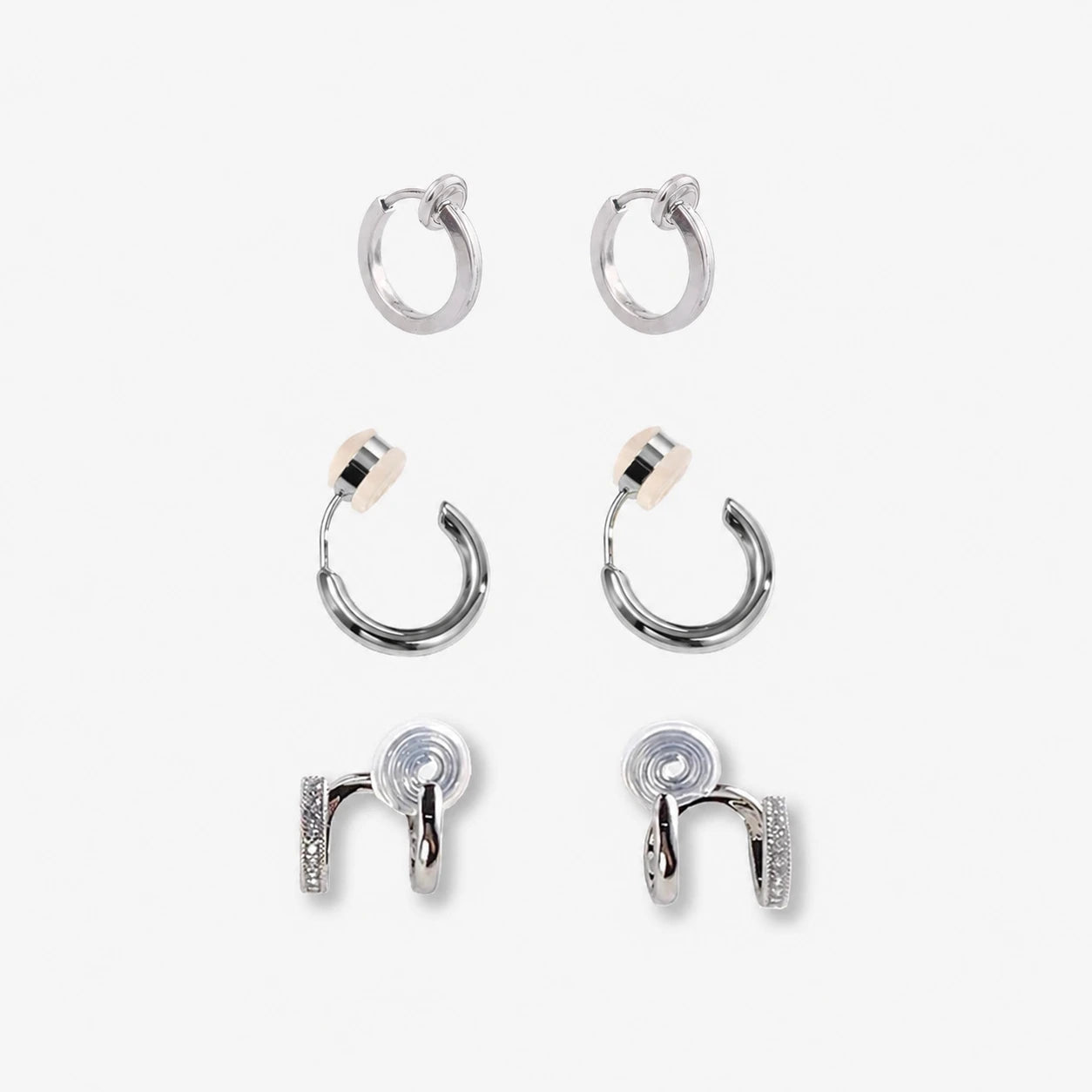 Silver Clip On Hoop Discovery Kit with 3 Best Selling Comfort Styles