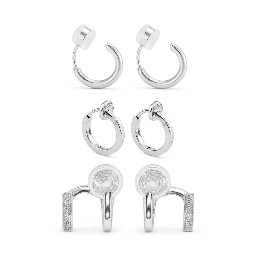 Silver Clip On Hoop Discovery Kit with 3 Best Selling Comfort Styles