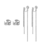 2 pairs of silver-toned earrings displayed on a clean white background