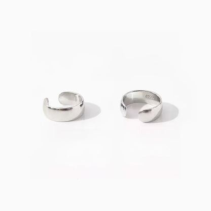 Sleek Silver Conch Ear Cuffs