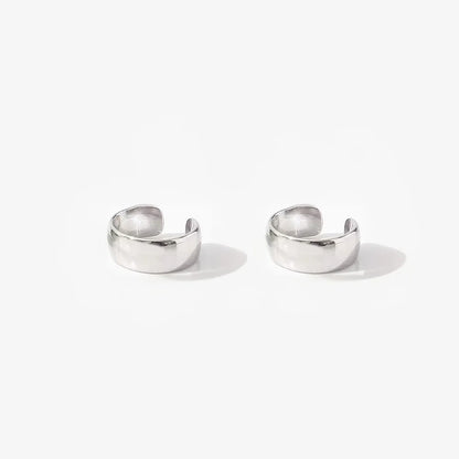 Sleek Silver Conch Ear Cuffs