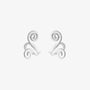 Pair of silver spiral helix tragus cuffs front view on white background