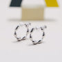Sterling Silver Braided Clip-On Hoop Earrings close-up