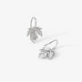 sterling silver maple leaf clip earrings displayed, front and back view showing detailed leaf design
