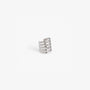 White gold-plated multi-band ear cuff for men made of sterling silver, worn on the helix.