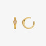 Luxurious 18k gold plated sterling silver snake ear cuff with emerald eyes