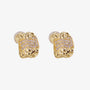 Close-up of the shimmering pavé zircons on the Textured Gold & Pavé Clip-On Stud Earrings.