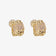 Close-up of the shimmering pavé zircons on the Textured Gold & Pavé Clip-On Stud Earrings.