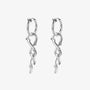 Thorn Vine Clip-On Hoop Earrings in titanium steel with sliding spring-ring design.