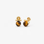 Tiger's Eye Clip On Earrings with gold bars front view on white background