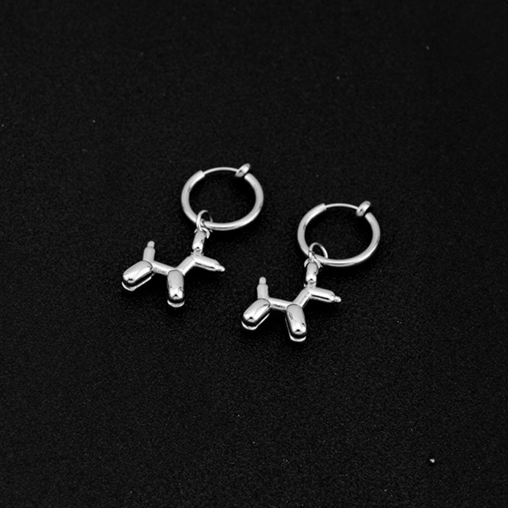 Show off your quirky side with our Balloon Doodle Dog Clip-On Earrings, featuring unique titanium steel designs for a comfortable fit.