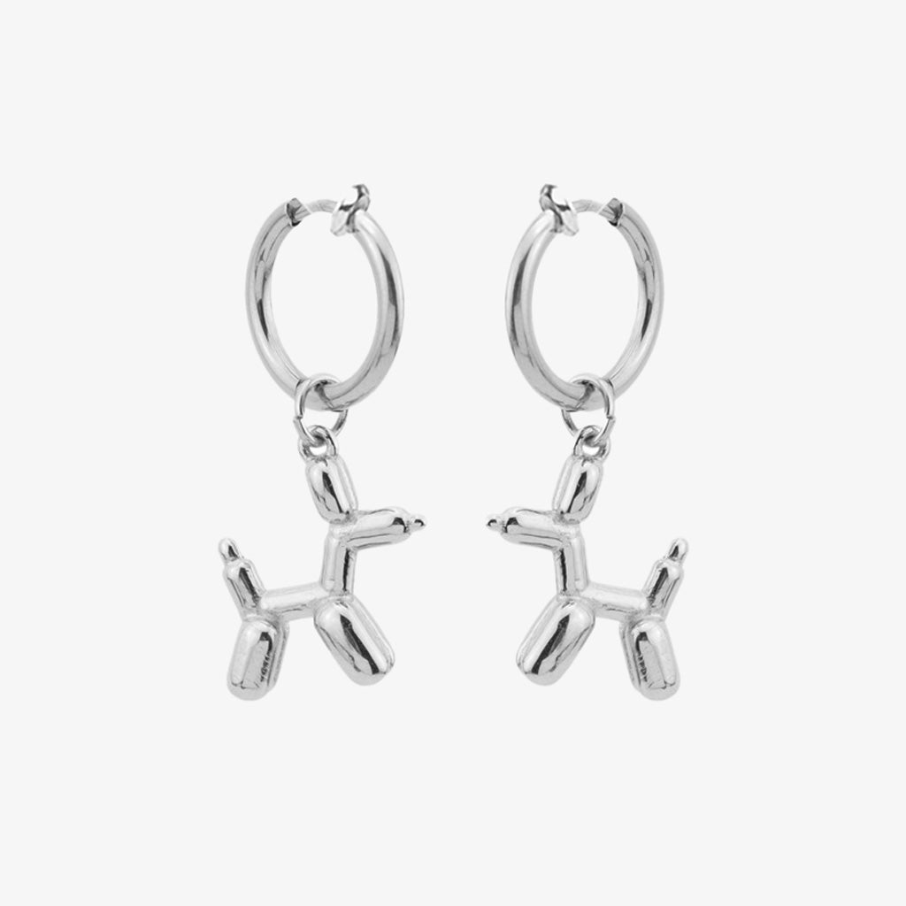 Elevate your style with our Titanium Steel Balloon Doodle Dog Clip-On Earrings, perfect for adding a playful twist to any outfit.