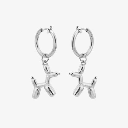 Elevate your style with our Titanium Steel Balloon Doodle Dog Clip-On Earrings, perfect for adding a playful twist to any outfit.