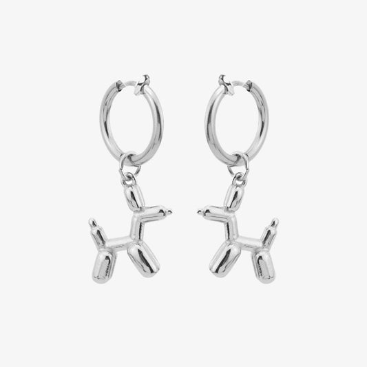 Elevate your style with our Titanium Steel Balloon Doodle Dog Clip-On Earrings, perfect for adding a playful twist to any outfit.