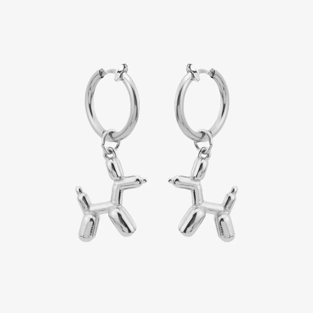 Elevate your style with our Titanium Steel Balloon Doodle Dog Clip-On Earrings, perfect for adding a playful twist to any outfit.