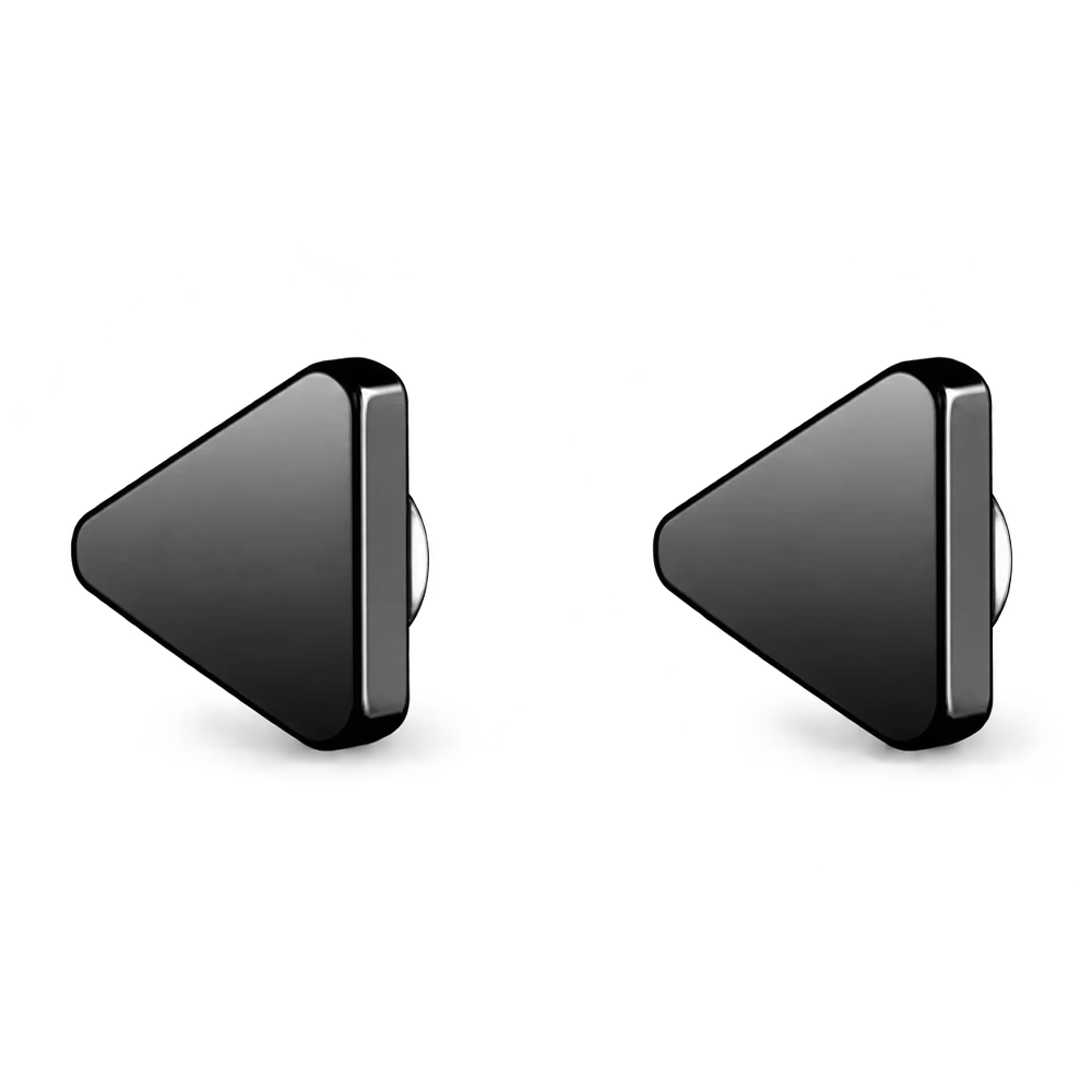 black stainless steel triangle magnetic ear studs for men offer a stylish and comfortable ear accessory option