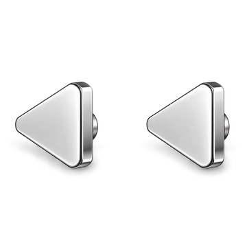 silver stainless steel triangle magnetic ear studs for men offer a stylish and comfortable ear accessory option