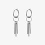 Pair of Triple Rod Tassel Clip On Earrings on display.